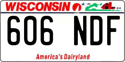 WI license plate 606NDF