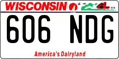 WI license plate 606NDG