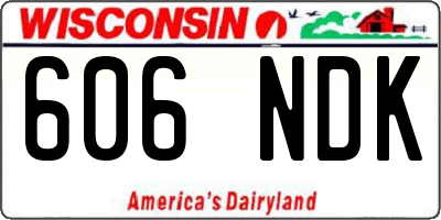 WI license plate 606NDK