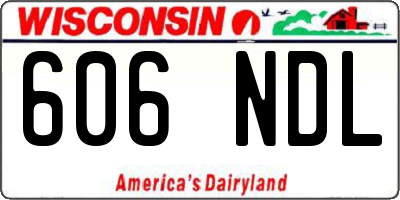 WI license plate 606NDL