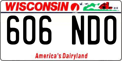 WI license plate 606NDO