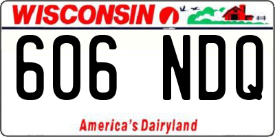 WI license plate 606NDQ