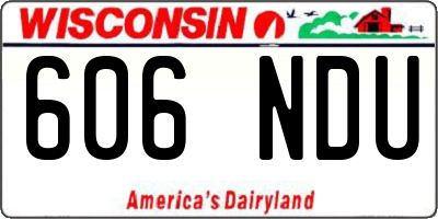 WI license plate 606NDU
