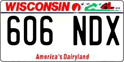 WI license plate 606NDX