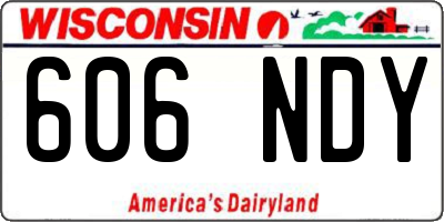 WI license plate 606NDY