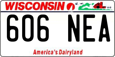 WI license plate 606NEA