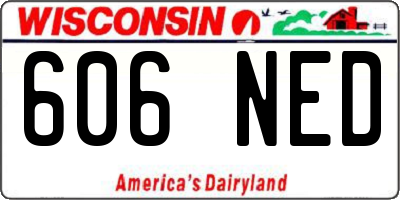 WI license plate 606NED