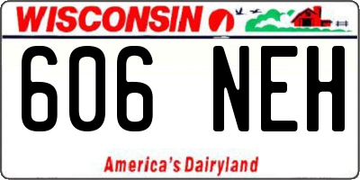 WI license plate 606NEH