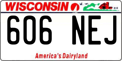 WI license plate 606NEJ