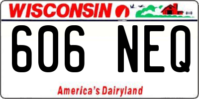 WI license plate 606NEQ