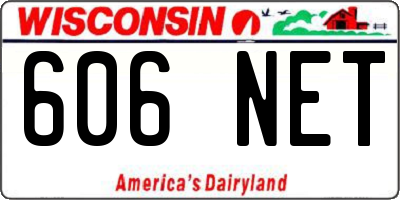 WI license plate 606NET