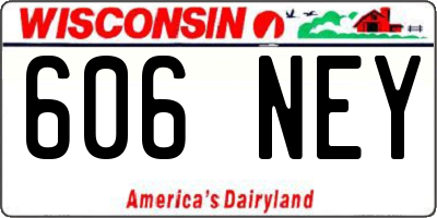 WI license plate 606NEY