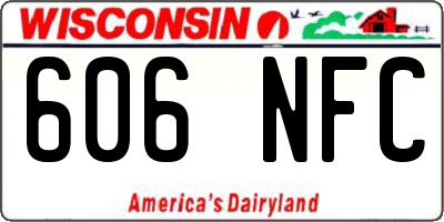 WI license plate 606NFC