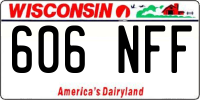 WI license plate 606NFF