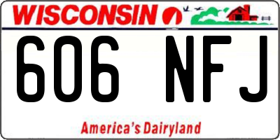 WI license plate 606NFJ