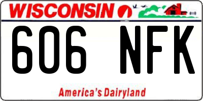 WI license plate 606NFK