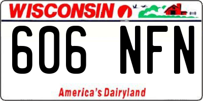 WI license plate 606NFN