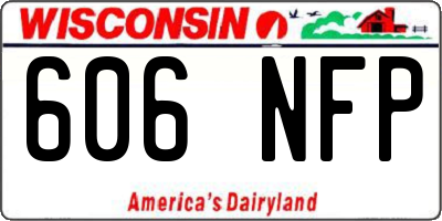 WI license plate 606NFP