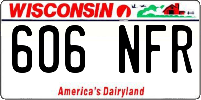 WI license plate 606NFR