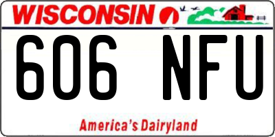 WI license plate 606NFU
