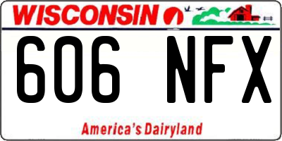 WI license plate 606NFX