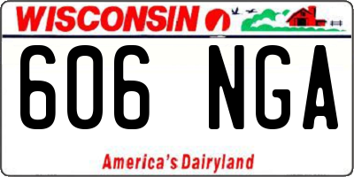 WI license plate 606NGA
