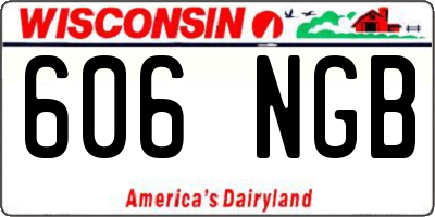 WI license plate 606NGB