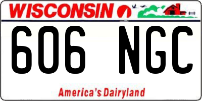 WI license plate 606NGC