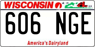 WI license plate 606NGE