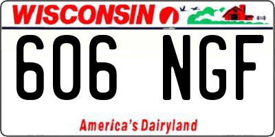 WI license plate 606NGF