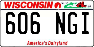 WI license plate 606NGI