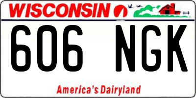 WI license plate 606NGK