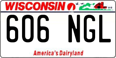 WI license plate 606NGL