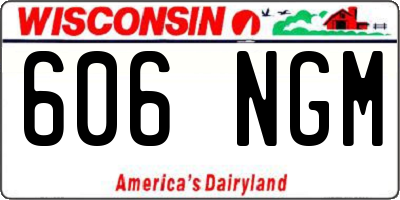 WI license plate 606NGM