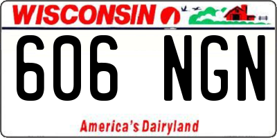 WI license plate 606NGN