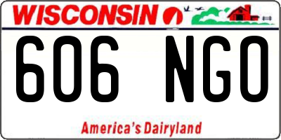 WI license plate 606NGO