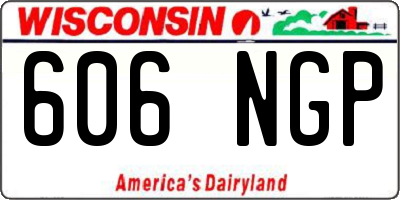 WI license plate 606NGP