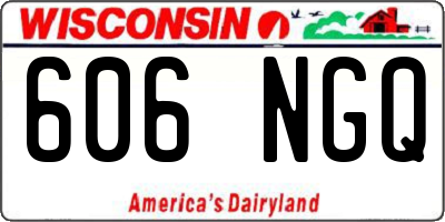 WI license plate 606NGQ
