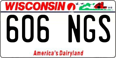 WI license plate 606NGS