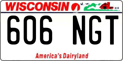 WI license plate 606NGT