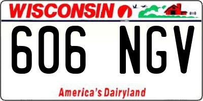 WI license plate 606NGV