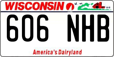 WI license plate 606NHB
