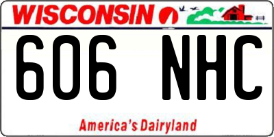 WI license plate 606NHC