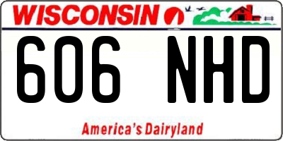 WI license plate 606NHD