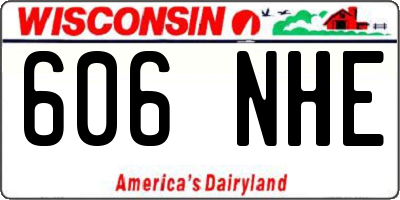 WI license plate 606NHE
