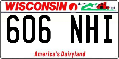 WI license plate 606NHI
