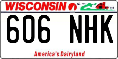 WI license plate 606NHK