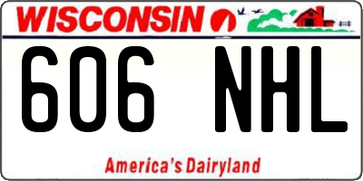 WI license plate 606NHL