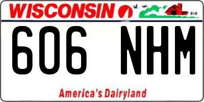 WI license plate 606NHM