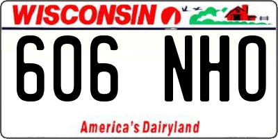 WI license plate 606NHO